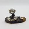 Snake / Cobra / Adder / Reptile - Solid Sterling Silver Natural Baltic Amber Small Figurine / Statue / Sculpture