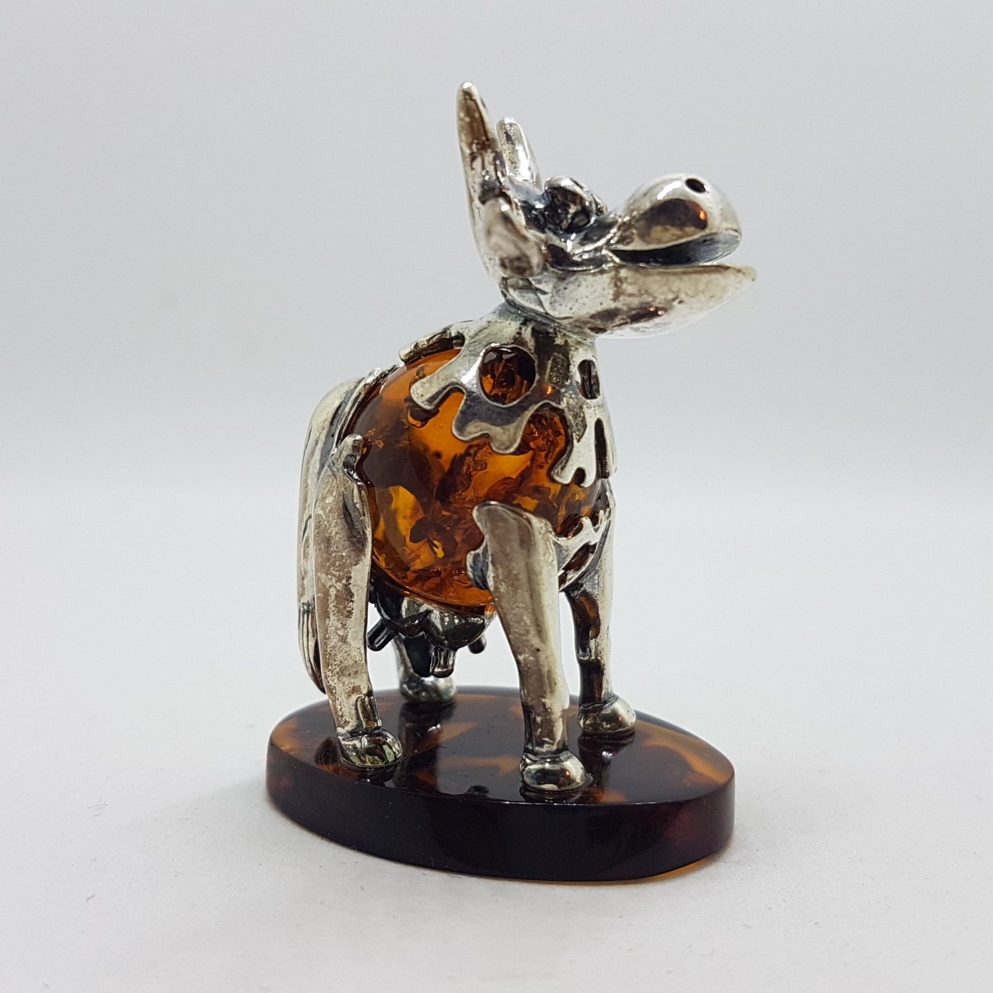 20200711_220200 Gorgeous Cow / Bull - Sterling Silver Natural Baltic Amber Figurine / Statue / Sculpture
