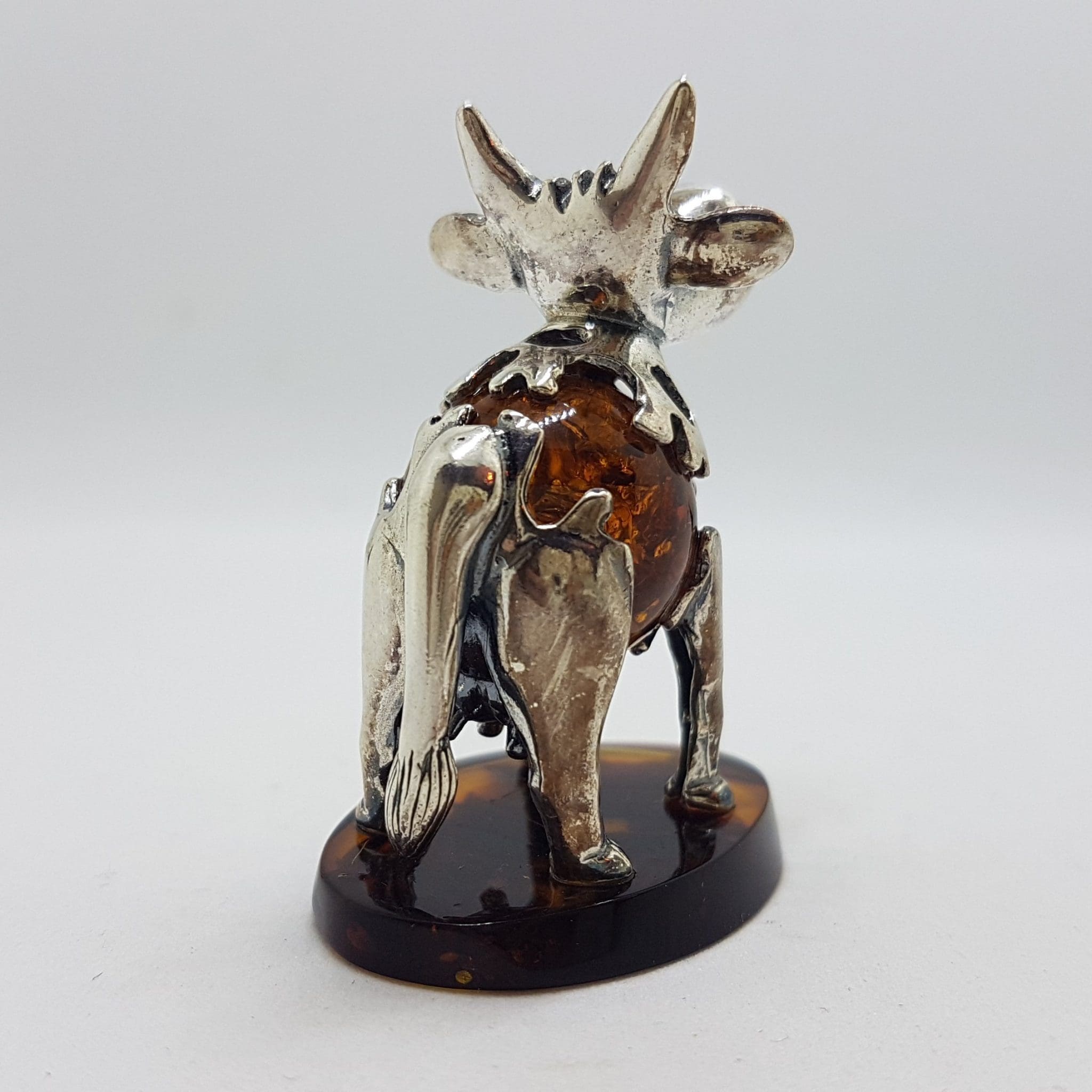 20200711_220214 Gorgeous Cow / Bull - Sterling Silver Natural Baltic Amber Figurine / Statue / Sculpture