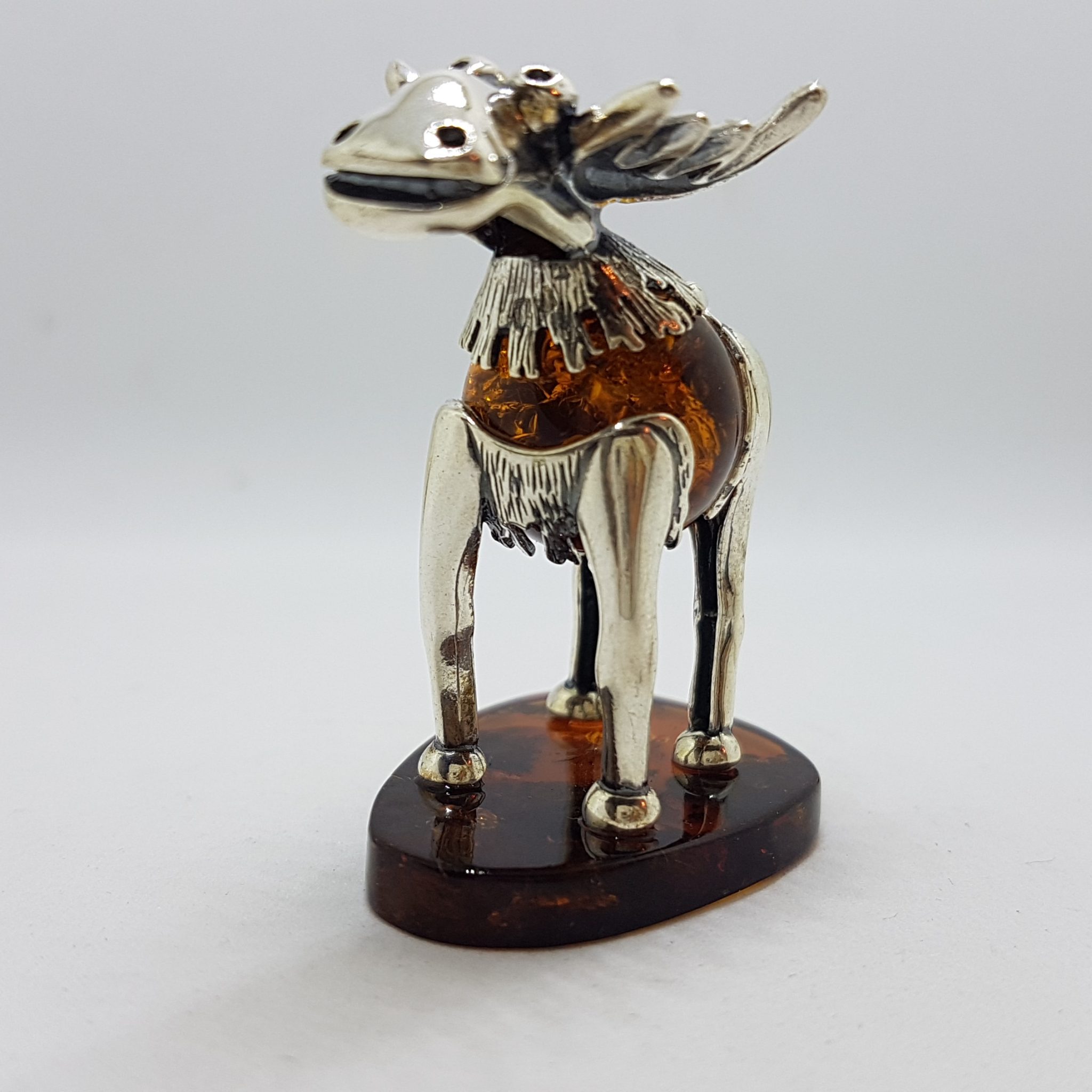 20200713_005040 Gorgeous Cow / Bull - Sterling Silver Natural Baltic Amber Animal Figurine / Statue / Sculpture