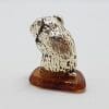 Mouse / Hamster / Guinea Pig – Solid Sterling Silver Natural Baltic Amber Small Animal Figurine / Statue / Sculpture