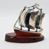 Sailing / Viking Ship / Boat / Yacht – Solid Sterling Silver Natural Baltic Amber Small Figurine / Statue / Sculpture