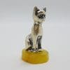 Siamese / Sphynx Cat – Solid Sterling Silver Natural Baltic Butter Amber Small Animal Figurine / Statue / Sculpture