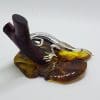Large Lizard on a Branch - Solid Sterling Silver Natural Baltic Amber Figurine / Statue / Sculpture