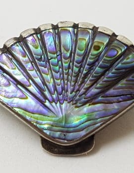 Sterling Silver Vintage Paua Shell Brooch – Fan
