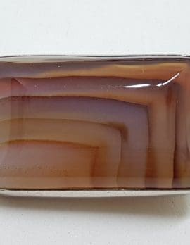 Sterling Silver Rectangular Red Agate Brooch