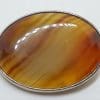 Sterling Silver Large Oval Agate Brooch