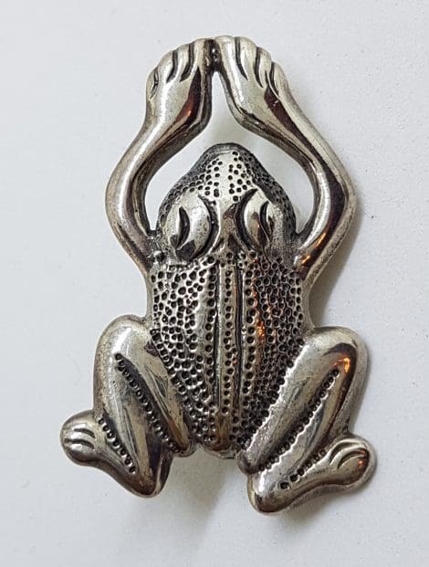 Sterling Silver Patterned Frog Brooch