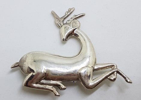 Sterling Silver Reindeer / Stag Brooch