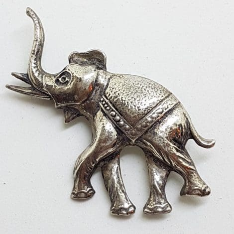 Sterling Silver Elephant with Trunk Up Brooch