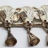 Sterling Silver Three Cows with Bells Large Brooch - Cattle Motif