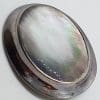Sterling Silver Large Oval Mother of Pearl Brooch