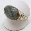 Sterling Silver Oval Faceted Labradorite Ring