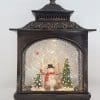 Christmas Glitter Snowglobe Lantern - Snowman & Cardinal Bird on a Tree - Ornament