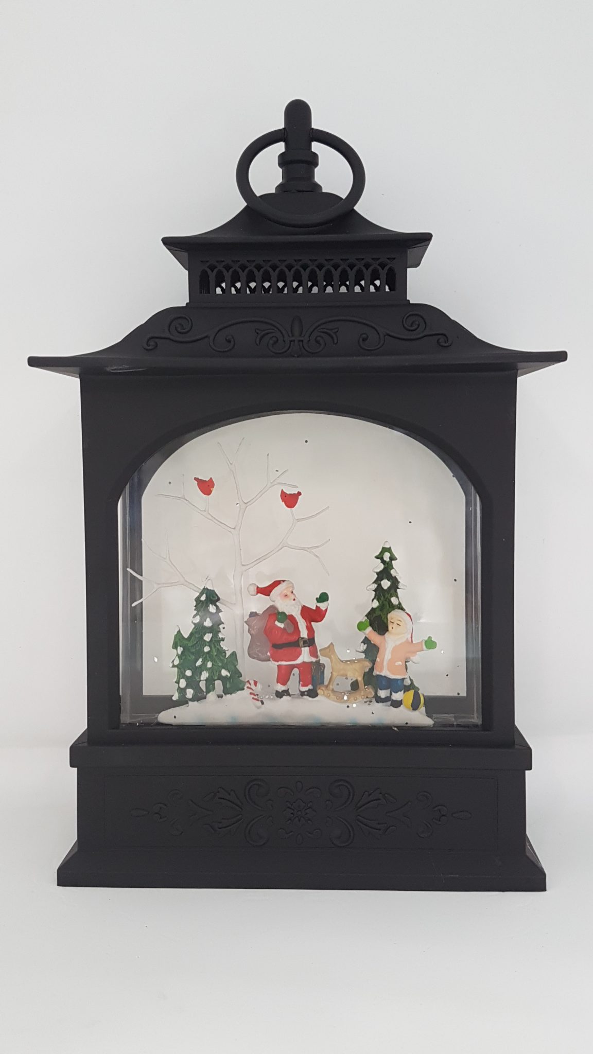 Christmas Glitter Lantern - Santa with a Child and Rocking Horse - Christmas Ornament #7