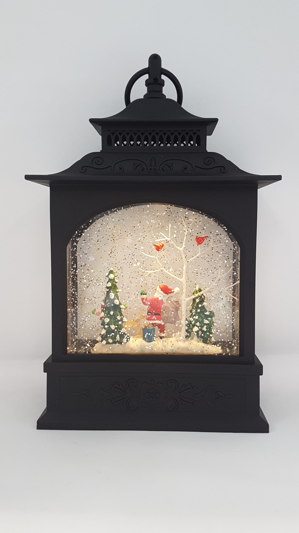 Christmas Glitter Lantern - Santa with a Child and Rocking Horse - Christmas Ornament #7