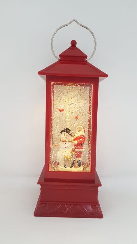 Christmas Glitter Lantern – Santa with a Snowman – Christmas Ornament Design #10