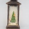Christmas Glitter Lantern – Santa on His Sleigh with His Reindeers Going Around a Christmas Tree – Christmas Ornament Design #12