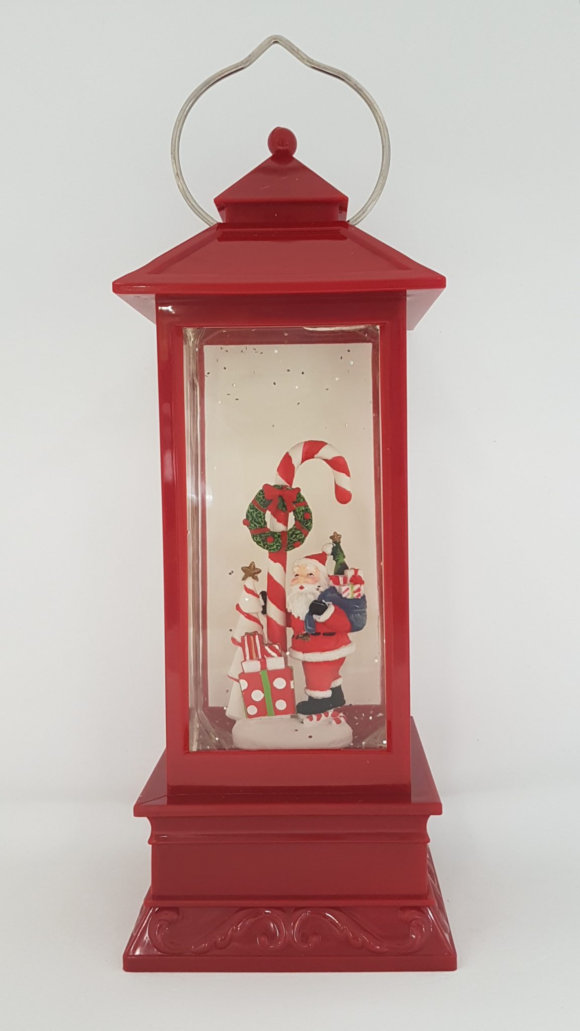 Christmas Glitter Lantern – Santa with a Candy Cane – Christmas Ornament Design #13