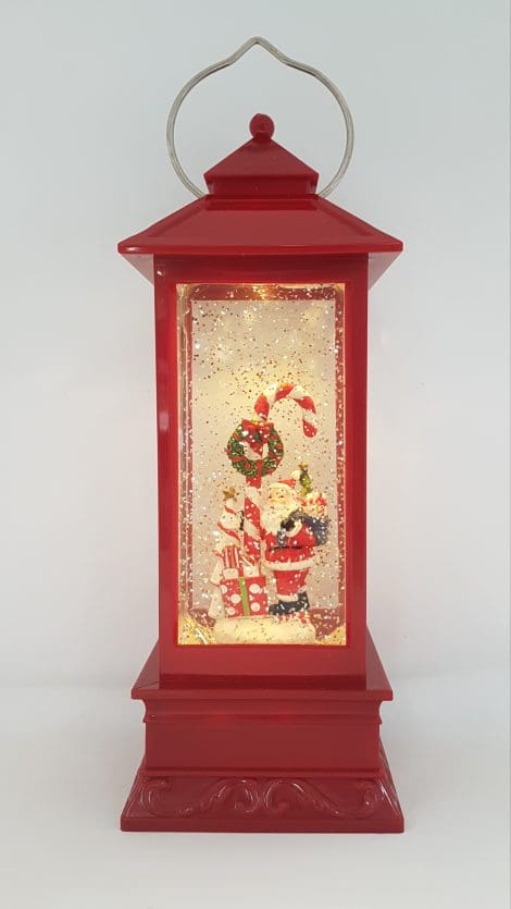 Christmas Glitter Lantern – Santa with a Candy Cane – Christmas Ornament Design #13