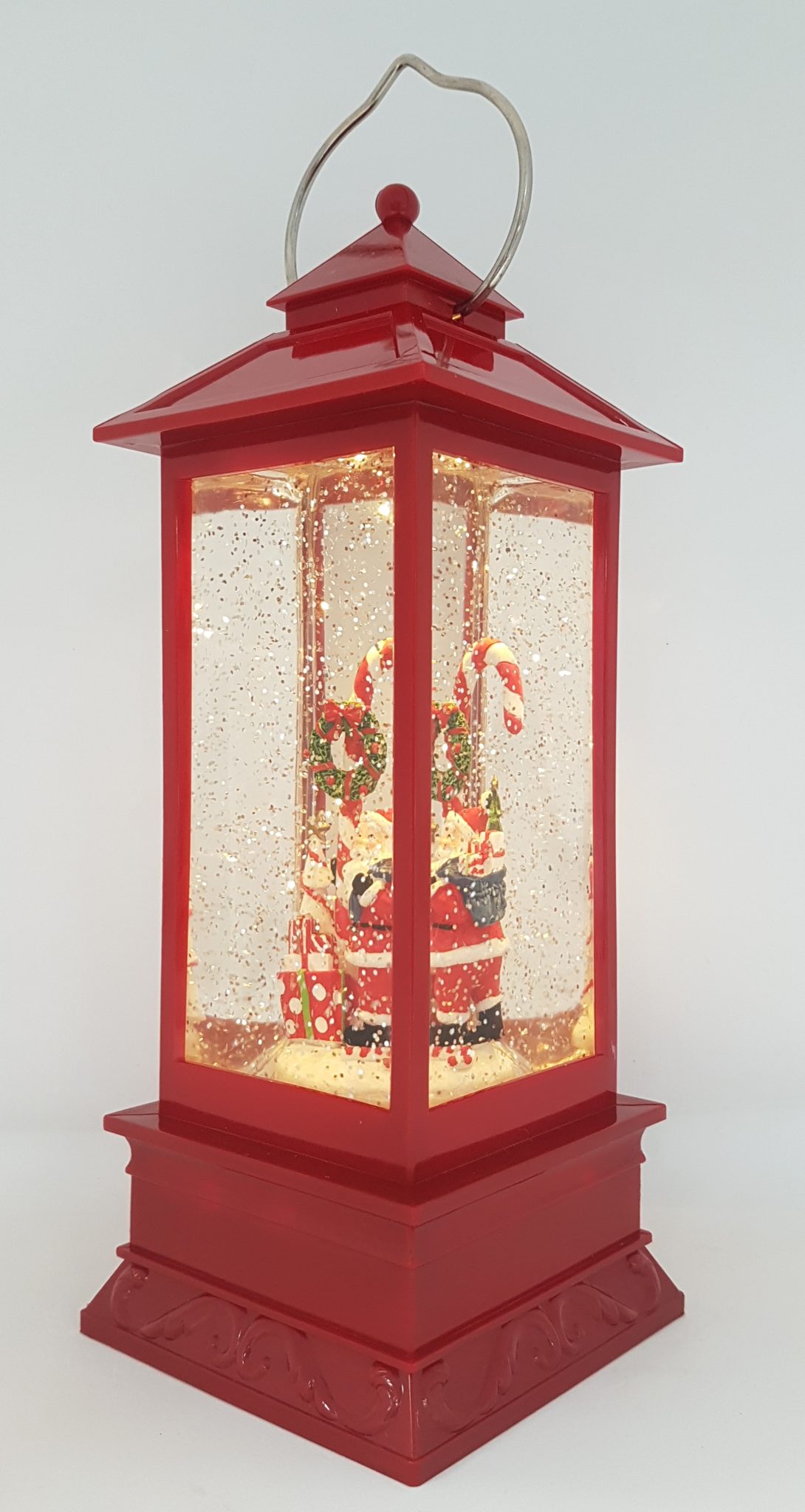 Christmas Glitter Lantern – Santa with a Candy Cane – Christmas Ornament Design #13