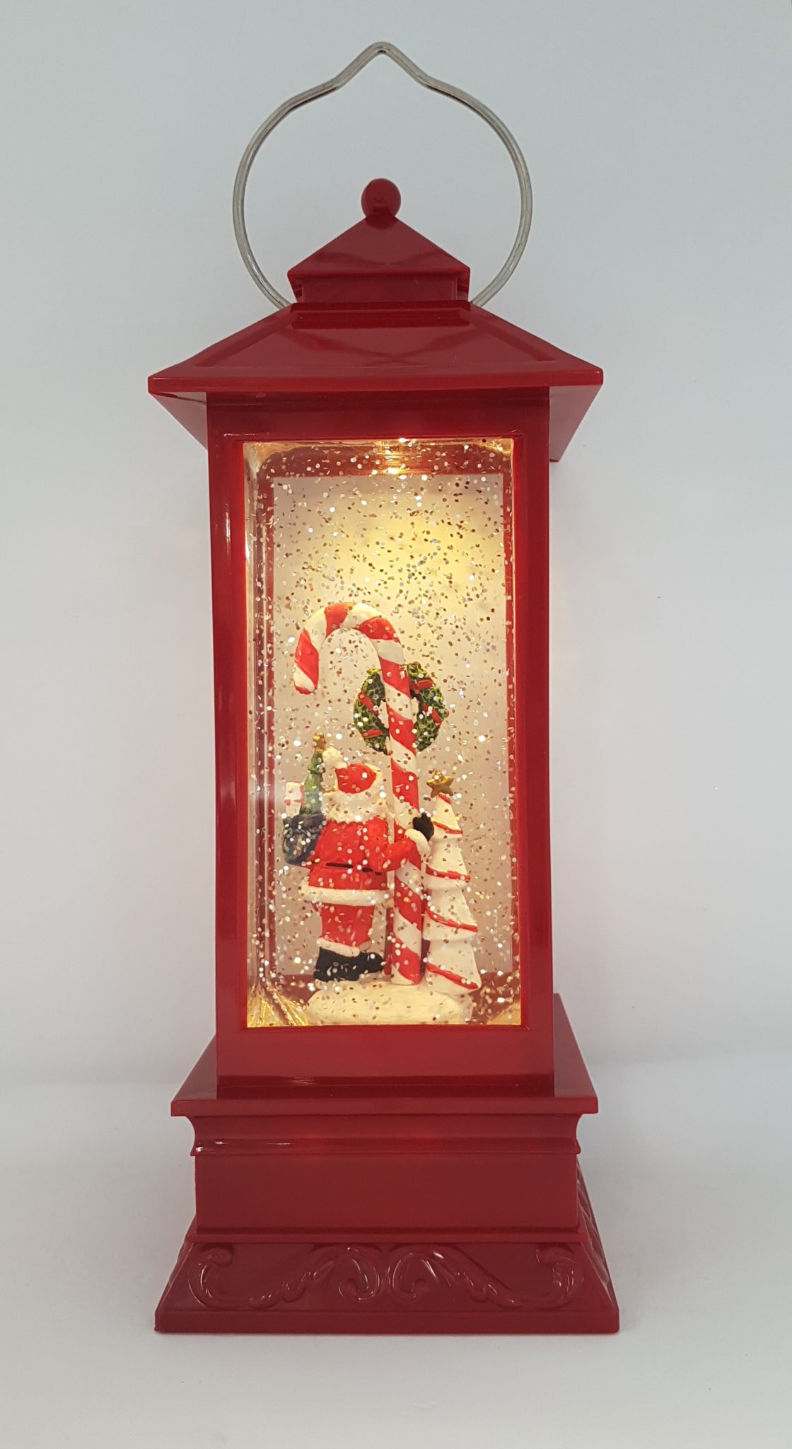 Christmas Glitter Lantern – Santa with a Candy Cane – Christmas Ornament Design #13