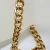 9ct Yellow Gold Curb Link Bracelet with Heart / Shield Shape Padlock Clasp