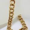 9ct Yellow Gold Curb Link Bracelet with Heart / Shield Shape Padlock Clasp