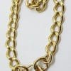 9ct Yellow Gold Curb Link Bracelet with Thick Heart Shape Padlock Clasp