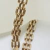9ct Yellow Gold 3 x 2 Row Gate Link Bracelet with Heart Shape Padlock Clasp