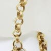 9ct Yellow Gold Ornate Belcher Link Bracelet with Filigree Heart Shape Padlock Clasp