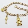 9ct Yellow Gold Charms Bracelet - Vintage