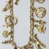 9ct Yellow Gold Charm Bracelet - 16 Charms