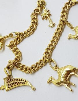 18ct Yellow Gold Egyptian Charm Bracelet - 5 Charms