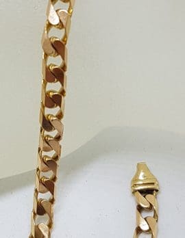 9ct Rose Gold Flat Curb Link Bracelet