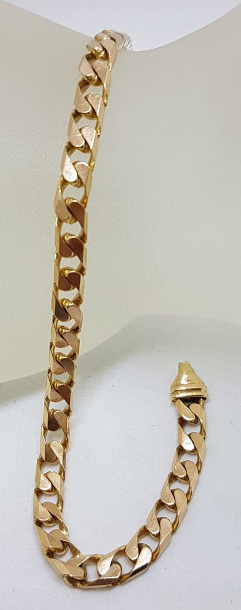 9ct Rose Gold Flat Curb Link Bracelet