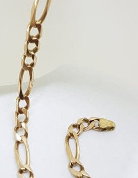 9ct Yellow Gold 3 x 1 Figaro Link Bracelet