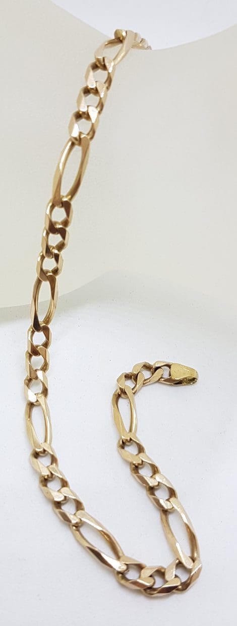 9ct Yellow Gold 3 x 1 Figaro Link Bracelet