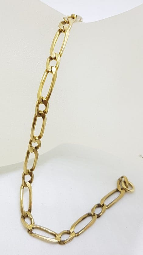 9ct Yellow Gold 1 x 1 Figaro Link Bracelet