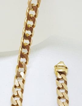 9ct Yellow Gold Long Flat Link Bracelet