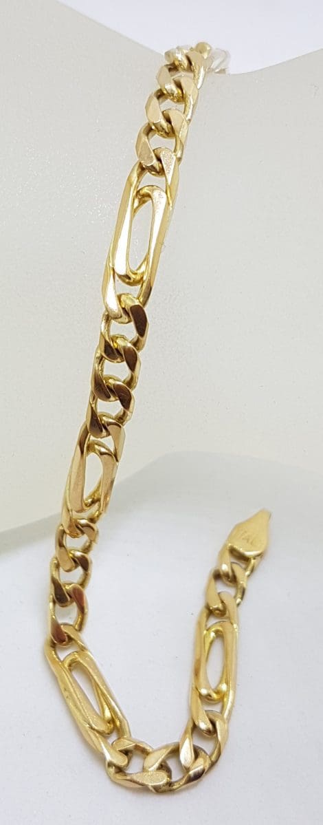 9ct Yellow Gold Long Double Figaro Link Bracelet - Ladies / Gents