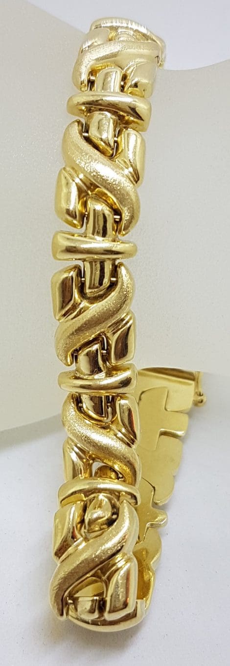 14ct Yellow Gold Wide Twist Design Bracelet