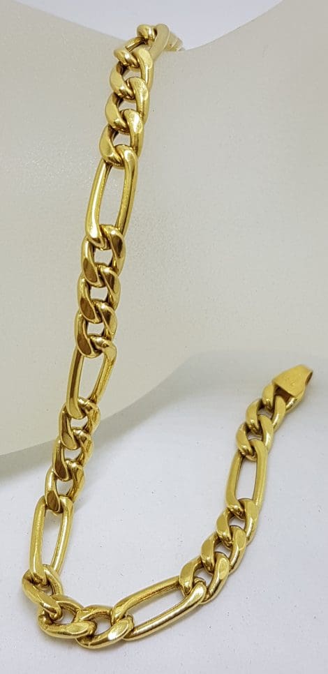 18ct Yellow Gold 3 x 1 Figaro Link Bracelet - Ladies / Gents