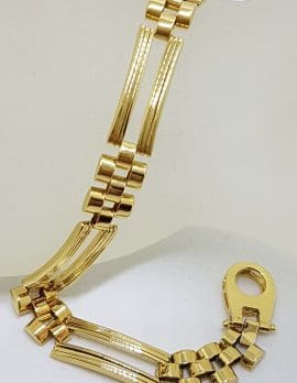 18ct Yellow Gold Wide and Heavy Link Bracelet - Ladies / Gents