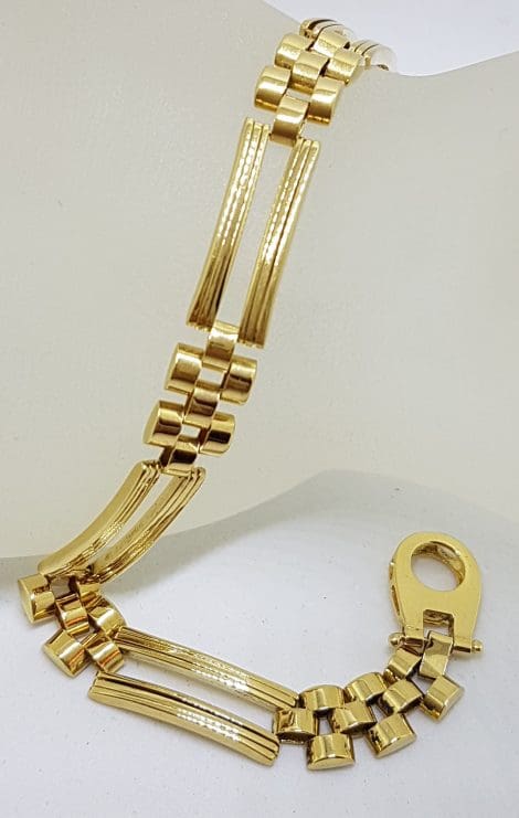 18ct Yellow Gold Wide and Heavy Link Bracelet - Ladies / Gents