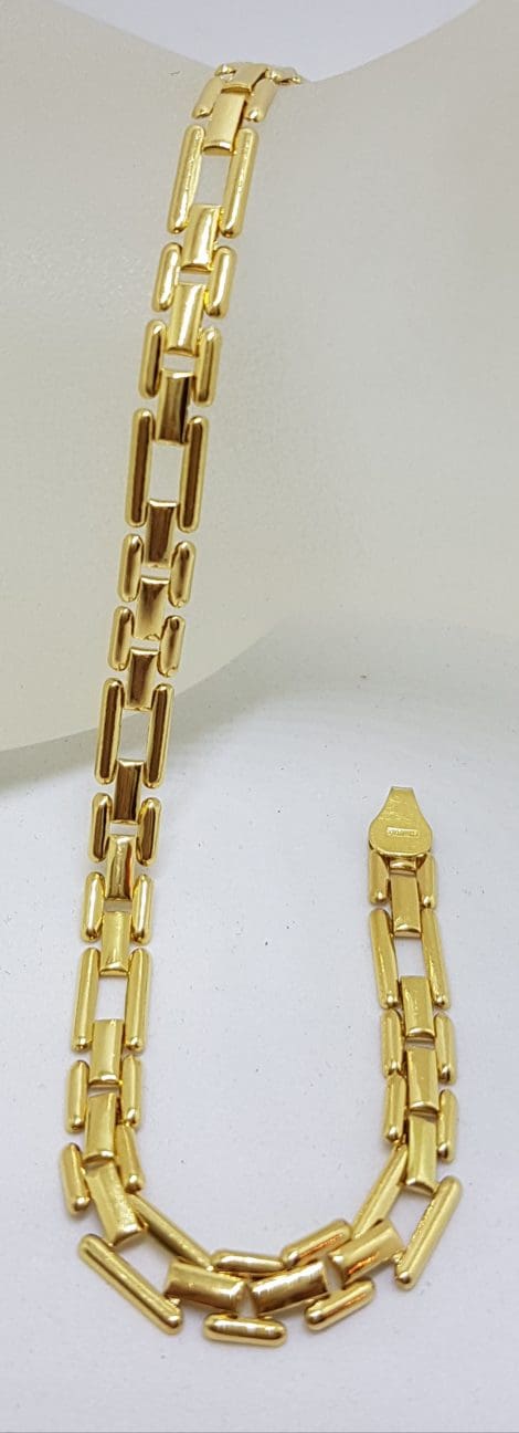 18ct Yellow Gold Rectangular and Square Link Bracelet - Ladies / Gents