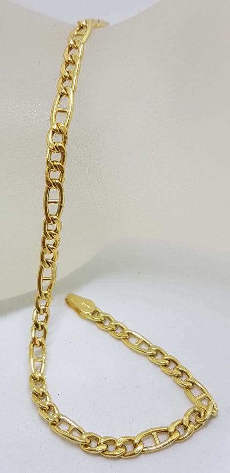 18ct Yellow Gold Figaro Anchor Link Bracelet