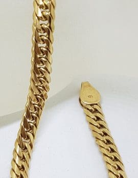 9ct Yellow Gold Thick & Long Curb Link Bracelet - Ladies / Gents