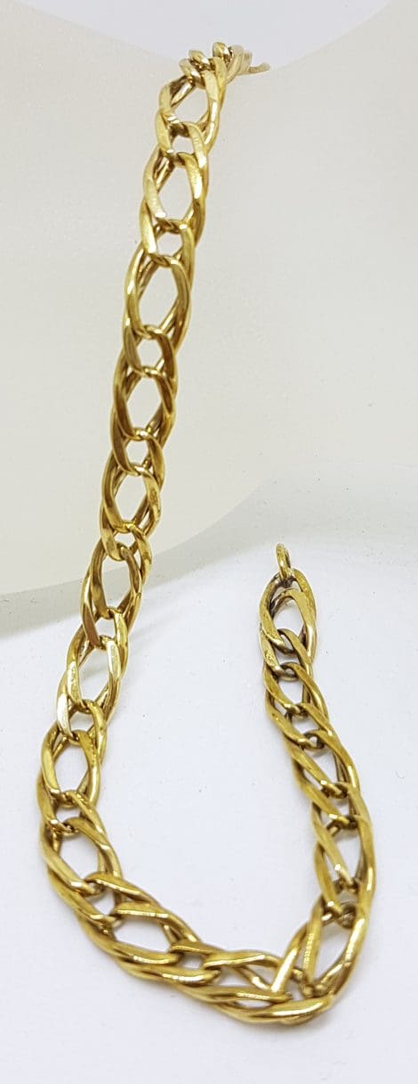 9ct Yellow Gold Ornate Long Curb Link Bracelet - Ladies / Gents