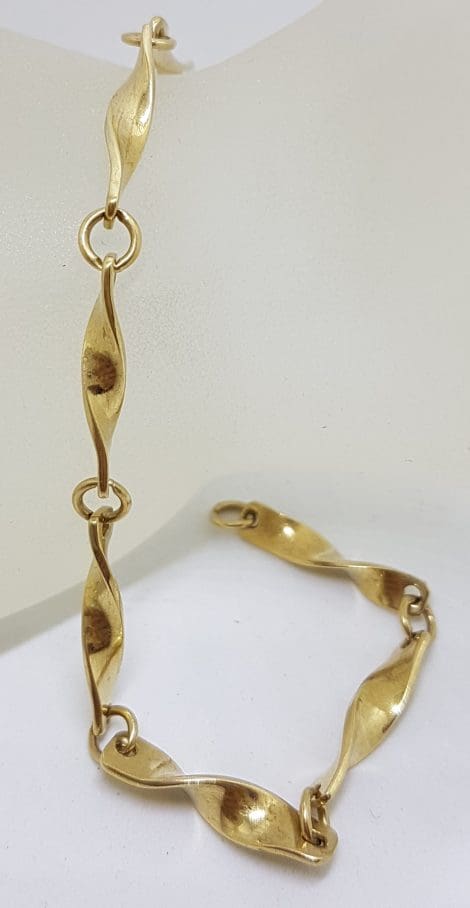 9ct Yellow Gold Ornate Twist Link Bracelet